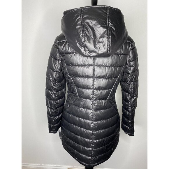 French Connection Womens SMALL Black Dickey Insert Softshell Puffer‎ Jacket Coat - Picture 6 of 9